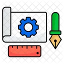 Bauplan Blaupause Technische Karte Symbol