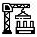 Baustelle Kran Hebezeug Symbol