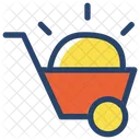 Handwagen Arbeiter Projekt Symbol
