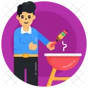 Bbq Grill Cooking Barbecue Father Cooking Icon