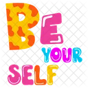 Motivational Word Be Yourself Motivational Text Icon