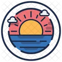 Beach Sun Ocean Icon