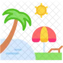 Beach Sunbed Holidays Icon