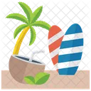 Beach Vacation Tropical Area Icon
