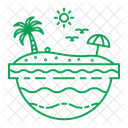 Tropical Vacation Beach Icon