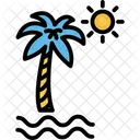 Beach Palm Tree Sea Icon