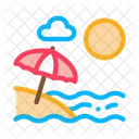Beach Umbrellas Landscape Icon