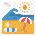 Beach Island Sun Icon