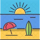 Sun Beach Umbrella Icon