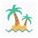 Beach Tree Ocean Icon