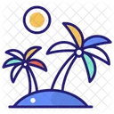 Beach Coconut Tree Sea Icon
