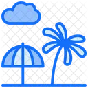 Beach Umbrella Tree Icon
