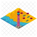 Beach Island Water Icon