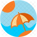 Beach Sunbath Umbrella Icon