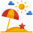 Beach Holiday Umbrella Icon