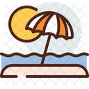 Beach Umbrella Sun Icon