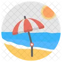 Beach Island Beach Umbrella Icon