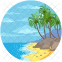 Beach Island Sea Icon
