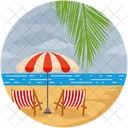 Sea Beach Umbrella Icon
