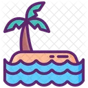 Beach Island Palm Tree Icon