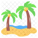 Tropical Island Beach Summer Vacation Icon