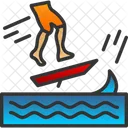 Beach Ocean Skimboarding Icon