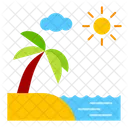 Beach Coconut Tree Summer Icon