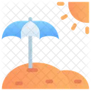 Beach Island Umbrella Icon