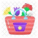 Beach Bag Bucket Bag Flowers Bag Icon