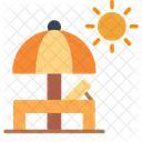 Beach Vacation Umbrella Icon