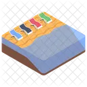 Beach Beds Sunbed Sunbath Icon