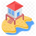 Beach Cabin Seaside Hut Coastal Cabin Icon