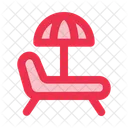 Beach Chair Chair Umbrella Icon