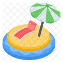 Beach Chair Deckchair Seat Icon