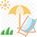 Holiday Beach Chair Sun Icon