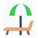 Beach Chair And Umbrella  Icon