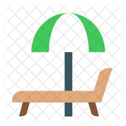 Beach Chair And Umbrella  Icon