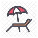 Beach Chair Relax Chair Umbrella Icon