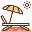 Beach Chair Umbrella Icon