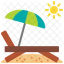 Beach Chair Umbrella Icon