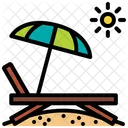 Beach Chair Umbrella Icon