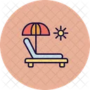 Beach Deck Chair Sun Tanning Icon
