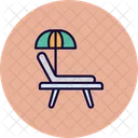Beach Deck Chair Sun Tanning Icon