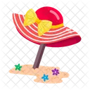 Beach Hat Cap Headwear Icon