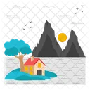 Beach home landscape  Icon