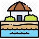 Beach House Sea Water Icon