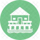 Beach House Beach Villa Cottage Over Sea Icon