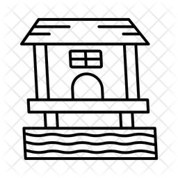 해변 오두막  아이콘