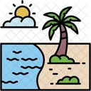 Beach Island Palm Tree Icon