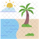 Beach Island Palm Tree Icon